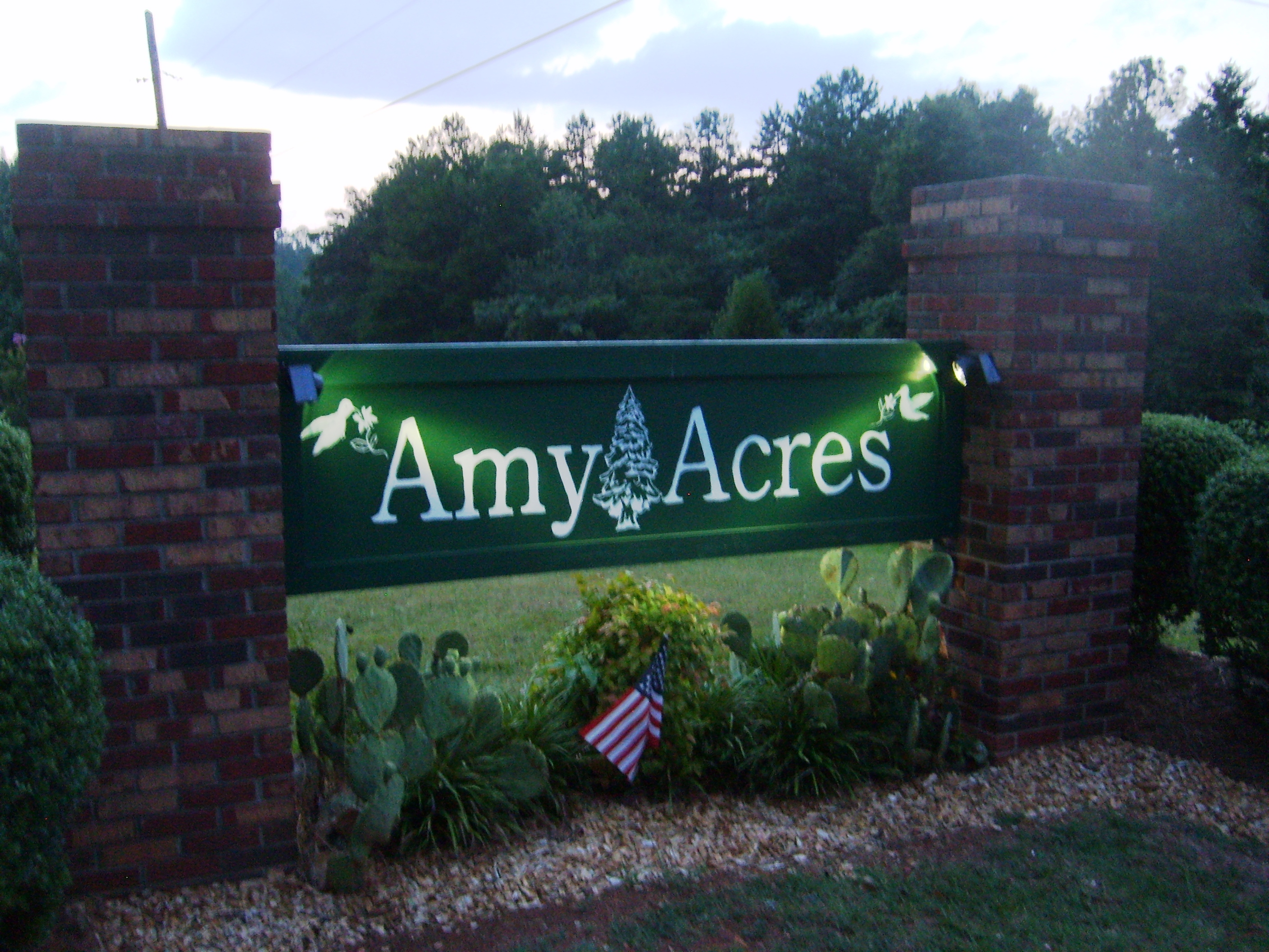 New Lighted Sign for Amy Acres Subdivision in Gastonia